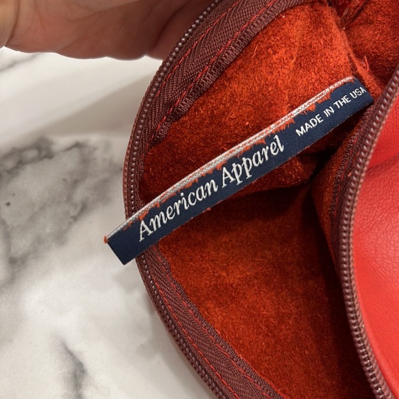American Apparel leather clutch red 9X 13 - Picture 3 of 5